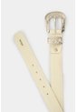 Cinturón Unifaz En Cuero Para Mujer Abombado Cinturón Unifaz En Cuero Para Mujer Abombado Crema M VÉLEZ de Vélez