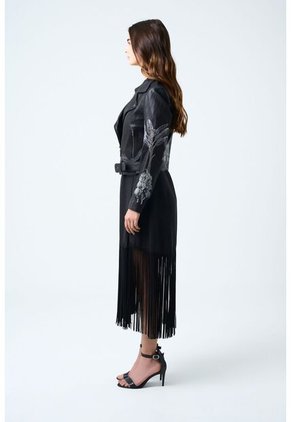 Chaqueta Biker Para Mujer Bordado Metalizado Chaqueta Biker Para Mujer Bordado Metalizado Negro S VÉLEZ