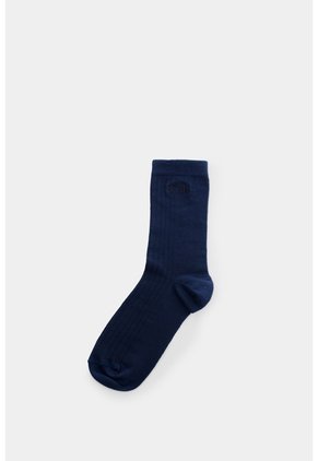 Calcetines Media Pierna Acanalado Para Hombre Calcetines Media Pierna Acanalado Para Hombre Azul Oscuro XS VÉLEZ