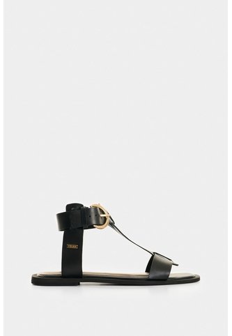 Sandalia Plana En Cuero Para Mujer Paracas Sandalia Plana En Cuero Para Mujer Paracas Negro 35 VÉLEZ Vélez