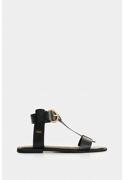 Sandalia Plana En Cuero Para Mujer Paracas Sandalia Plana En Cuero Para Mujer Paracas Negro 35 VÉLEZ