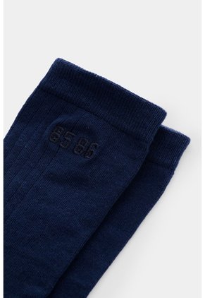 Calcetines Media Pierna Acanalado Para Hombre Calcetines Media Pierna Acanalado Para Hombre Azul Oscuro XS VÉLEZ