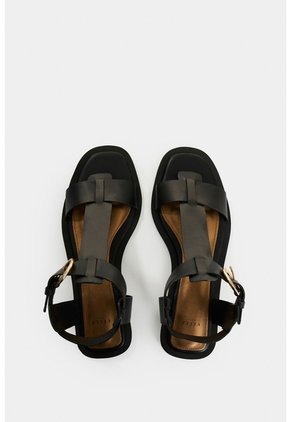Sandalia Plana En Cuero Para Mujer Paracas Sandalia Plana En Cuero Para Mujer Paracas Negro 35 VÉLEZ