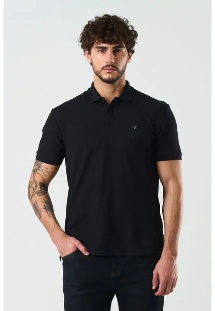 Polo Manga Corta Essential Para Hombre Textura Polo Manga Corta Essential Para Hombre Textura Negro M VÉLEZ