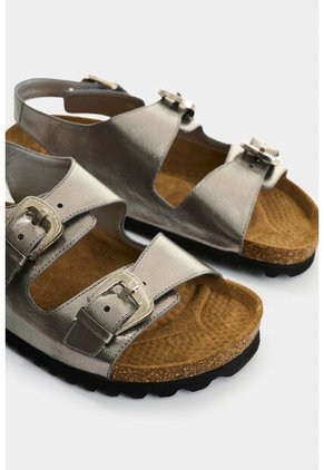 Sandalia Plana De Cuero Folia Para Mujer Cove Sandalia Plana De Cuero Folia Para Mujer Cove Grafito 38 VÉLEZ