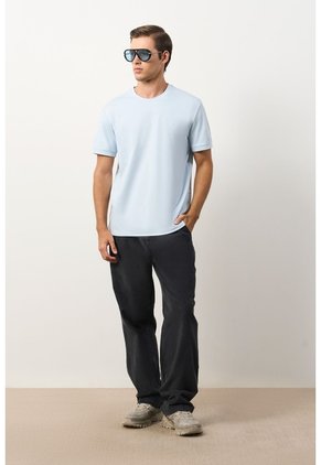 Camiseta Pacífico Manga Corta Para Hombre Semi-fitted Camiseta Pacífico Manga Corta Para Hombre Semi-fitted Azul Claro XXL VÉLEZ