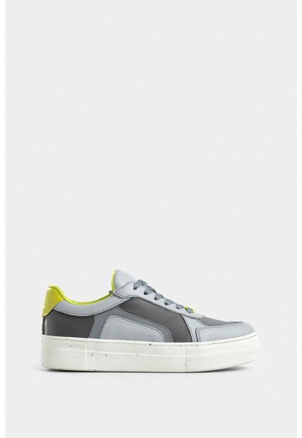 Tenis Flexus De Cuero Y Lona Para Mujer Detalle Color Contraste Tenis Flexus De Cuero Y Lona Para Mujer Detalle Color Contraste Gris 39 Vélez