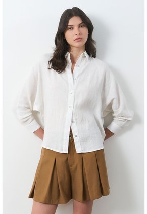Camisa Peonia Para Mujer Manga Murciélago Camisa Peonia Para Mujer Manga Murciélago Perla XS VÉLEZ