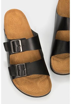 Sandalia Plana De Cuero Vintage Sandalia Plana De Cuero Vintage Negro 39 Vélez