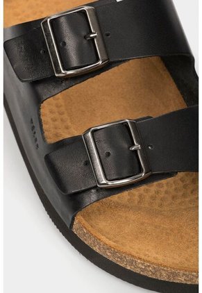 Sandalia Plana De Cuero Vintage Sandalia Plana De Cuero Vintage Negro 39 Vélez