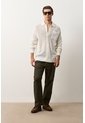 Camisa Manga Larga Tejida De Hombre Ica Camisa Manga Larga Tejida De Hombre Ica Crema XXL VÉLEZ de Vélez