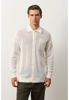 Camisa Manga Larga Tejida De Hombre Ica Camisa Manga Larga Tejida De Hombre Ica Crema XXL VÉLEZ