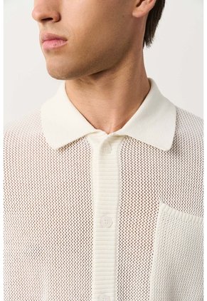Camisa Manga Larga Tejida De Hombre Ica Camisa Manga Larga Tejida De Hombre Ica Crema XXL VÉLEZ