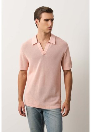 Polo Manga Corta Tejida Para Hombre Dunas Polo Manga Corta Tejida Para Hombre Dunas Rosado XXL VÉLEZ