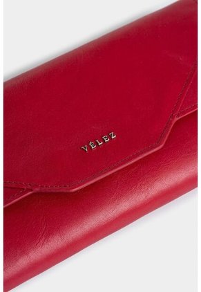 Billetera Porta Chequera Damasco De Cuero Para Mujer Diseño Hexagonal Billetera Porta Chequera Damasco De Cuero Para Mujer Diseño Hexagonal Rojo VÉLEZ