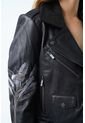 Chaqueta Biker Para Mujer Bordado Metalizado Chaqueta Biker Para Mujer Bordado Metalizado Negro XL VÉLEZ de Vélez