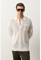 Camisa Manga Larga Tejida De Hombre Ica Camisa Manga Larga Tejida De Hombre Ica Crema XXL VÉLEZ de Vélez