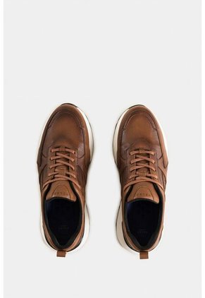 Tenis Galis 3 De Cuero Liso Para Hombre Cordón Encerado Tenis Galis 3 De Cuero Liso Para Hombre Cordón Encerado Miel 41 VÉLEZ