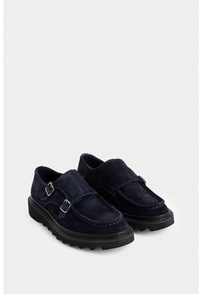 Mocasines Loira 2 De Cuero Gamuzado Para Hombre Silueta Monkstrap Mocasines Loira 2 De Cuero Gamuzado Para Hombre Silueta Monkstrap Azul Oscuro 40 VÉLEZ