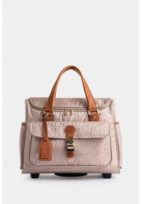 Maleta De Viaje Bloom 2 En Jacquard Para Mujer Sistema Trolley Maleta De Viaje Bloom 2 En Jacquard Para Mujer Sistema Trolley Beige VÉLEZ