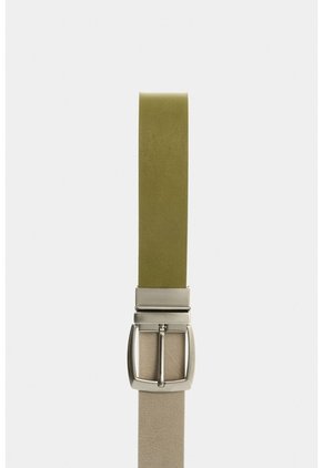 Cinturón Doble Faz De Cuero Para Hombre Serpia Cinturón Doble Faz De Cuero Para Hombre Serpia Verde Oliva 34 VÉLEZ
