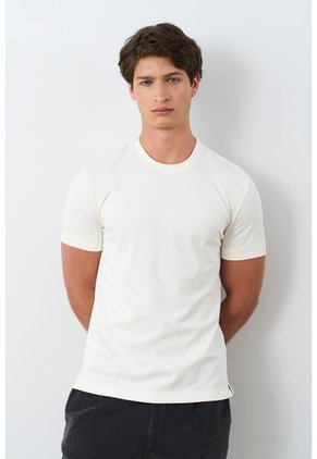 Camiseta Micropima Arizona Para Hombre Semi Ajustada Camiseta Micropima Arizona Para Hombre Semi Ajustada Crema M VÉLEZ