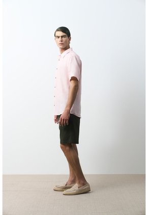 Camisa En Lino Manga Corta Siena Para Hombre Camisa En Lino Manga Corta Siena Para Hombre Rosado XL VÉLEZ