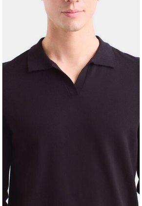 Polo Manga Larga Pyxis Tejida Para Hombre Polo Manga Larga Pyxis Tejida Para Hombre Negro M Vélez