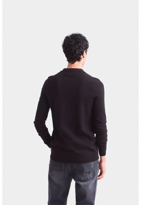 Polo Manga Larga Pyxis Tejida Para Hombre Polo Manga Larga Pyxis Tejida Para Hombre Negro M Vélez