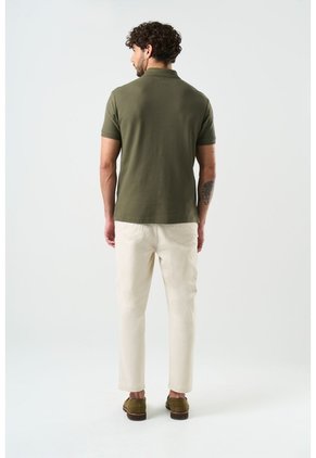 Polo Manga Corta Essential Para Hombre Textura Polo Manga Corta Essential Para Hombre Textura Verde Oliva M VÉLEZ
