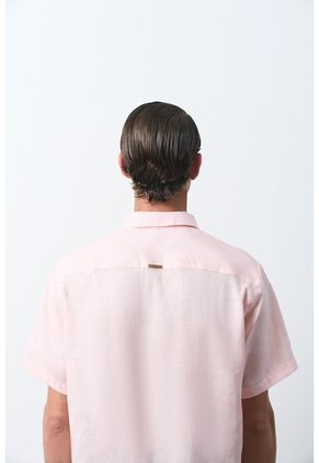 Camisa En Lino Manga Corta Siena Para Hombre Camisa En Lino Manga Corta Siena Para Hombre Rosado XL VÉLEZ
