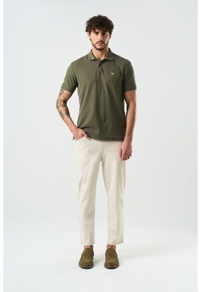 Polo Manga Corta Essential Para Hombre Textura Polo Manga Corta Essential Para Hombre Textura Verde Oliva M VÉLEZ