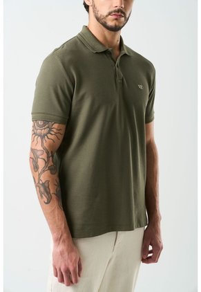 Polo Manga Corta Essential Para Hombre Textura Polo Manga Corta Essential Para Hombre Textura Verde Oliva M VÉLEZ