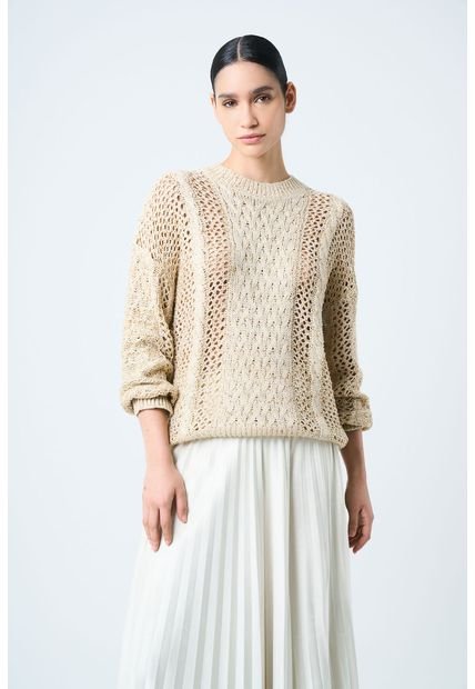 Sweater Alhena Tejido Para Mujer Detalle Lentejuelas Sweater Alhena Tejido Para Mujer Detalle Lentejuelas Crema M Vélez