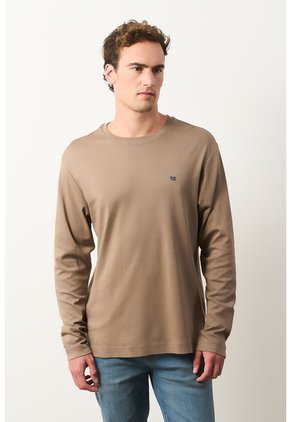 Camiseta Tejida Manga Larga Para Hombre Sabina Camiseta Tejida Manga Larga Para Hombre Sabina Tabaco XXL VÉLEZ