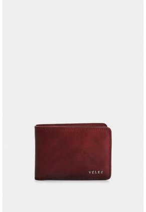 Billetera Oasis De Cuero Para Hombre Detalle Contraste Billetera Oasis De Cuero Para Hombre Detalle Contraste Rojo VÉLEZ