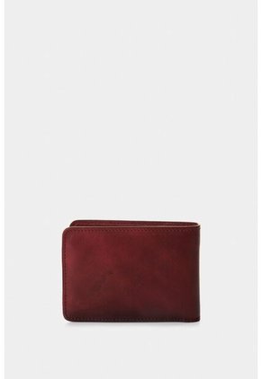 Billetera Oasis De Cuero Para Hombre Detalle Contraste Billetera Oasis De Cuero Para Hombre Detalle Contraste Rojo VÉLEZ