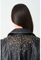 Chaqueta Biker De Cuero Para Mujer Cristales Chaqueta Biker De Cuero Para Mujer Cristales Negro Perlado XL VÉLEZ de Vélez