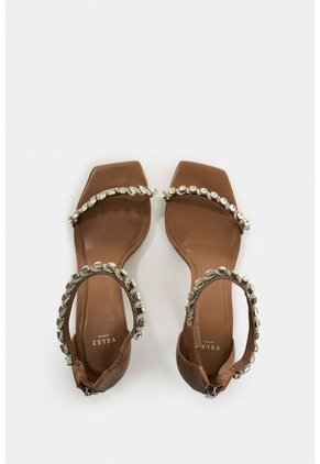 Sandalia Tacón De Cuero Para Mujer Anahí Sandalia Tacón De Cuero Para Mujer Anahí Kaky 39 VÉLEZ