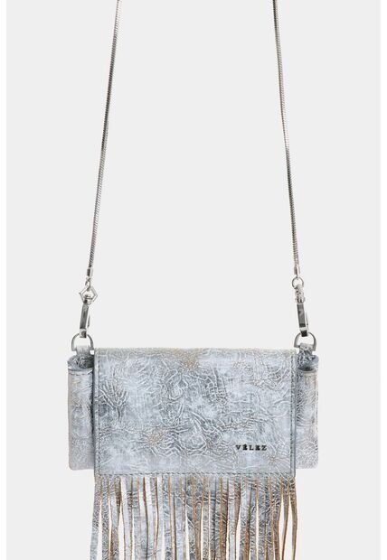 Mini Manos Libres Tabit De Cuero Folia Para Mujer Flecos Mini Manos Libres Tabit De Cuero Folia Para Mujer Flecos Plata VÉLEZ