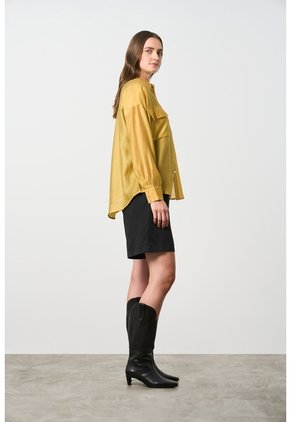 Camisa Manga Larga Para Mujer Pearl Camisa Manga Larga Para Mujer Pearl Mostaza XS VÉLEZ