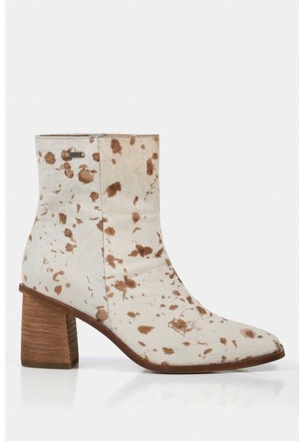 Botines Tacón Cow De Cuero Pelo Para Mujer Punta Cuadrada - Compra Ahora |  Dafiti Colombia