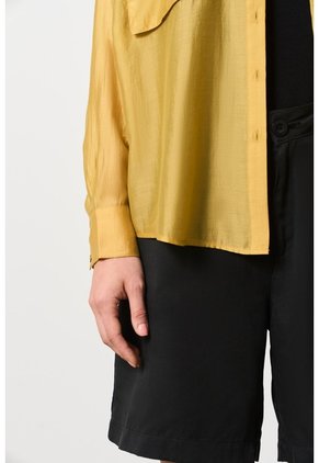 Camisa Manga Larga Para Mujer Pearl Camisa Manga Larga Para Mujer Pearl Mostaza XS VÉLEZ