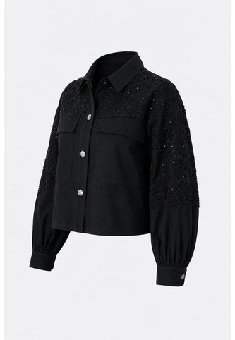 Chaqueta Cropped Holgada Para Mujer Tritón Chaqueta Cropped Holgada Para Mujer Tritón Negro M VÉLEZ Vélez