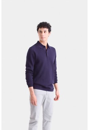 Polo Manga Larga Lugano Para Hombre Semi Fitted Polo Manga Larga Lugano Para Hombre Semi Fitted Azul Oscuro L Vélez