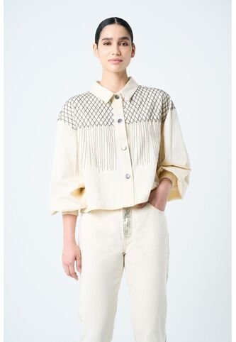 Chaqueta Alhena En Tejido Plano Para Mujer Bordado Millaré Chaqueta Alhena En Tejido Plano Para Mujer Bordado Millaré Crema S VÉLEZ Vélez