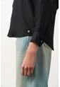 Camisa Peonia Para Mujer Manga Murciélago Camisa Peonia Para Mujer Manga Murciélago Negro XS VÉLEZ de Vélez