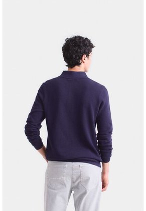 Polo Manga Larga Lugano Para Hombre Semi Fitted Polo Manga Larga Lugano Para Hombre Semi Fitted Azul Oscuro L Vélez