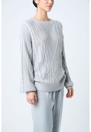 Sweater Tejido Layla Para Mujer Efecto Resinado Sweater Tejido Layla Para Mujer Efecto Resinado Gris M VÉLEZ