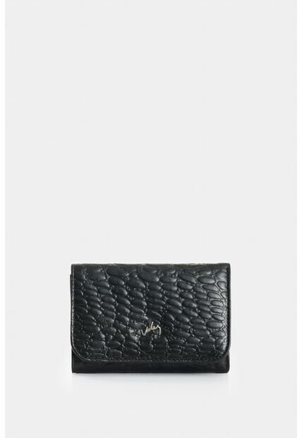 Billetera De Cuero Grabado Para Mujer Verona Billetera De Cuero Grabado Para Mujer Verona Negro VÉLEZ